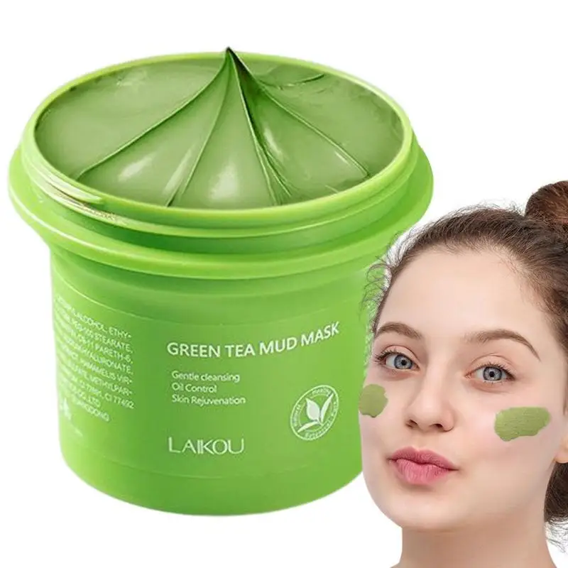 

Blackhead Removal Mask Natural Green Tea Purifying Clay Deep Skin Repair Acne Remove Mud Masque Oil Control Face Pore Cleanser