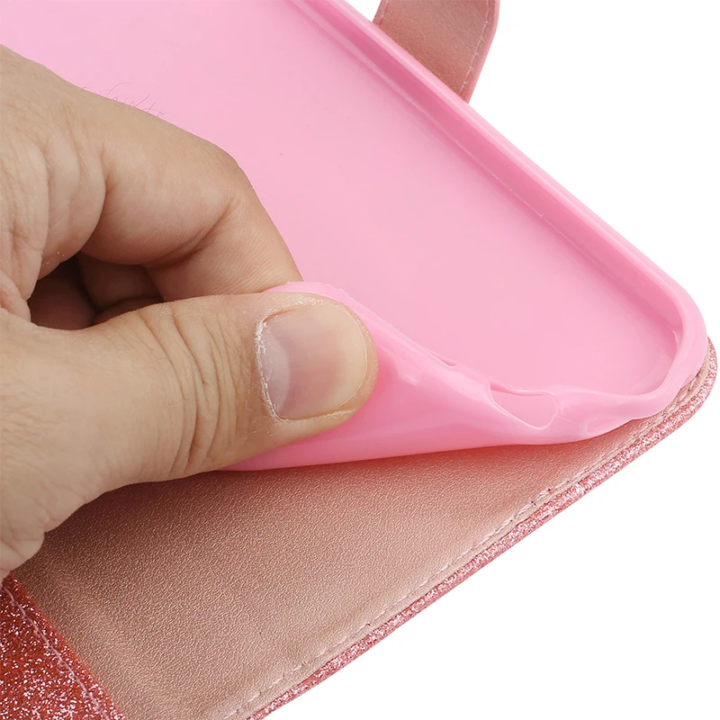 Wallet Case For Samsung Galaxy S23 S22 S21 FE S20 Ultra S9 S10 Plus A12 A13 A14 A54 A52 A53 A72 A50 A70 Glitter Flip Leather