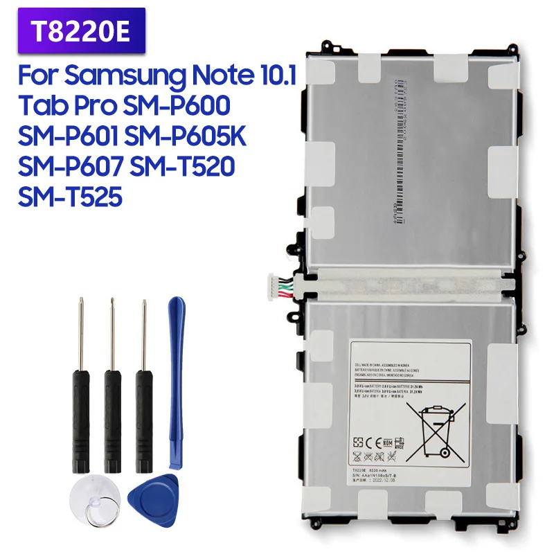

Replacement Battery T8220E For Samsung Note 10.1 Tab Pro 10.1 SM-P607 SM-T520 SM-T525 P605 P601 P600 P607T T520 T8220C T8220U