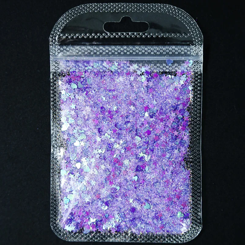 

5g Mixed Nail Glitter (Star/Heart/Line)Irregular Chuny Sequins Nail Art Decoration Super-Thin Holographic Sparkly Nail Slices