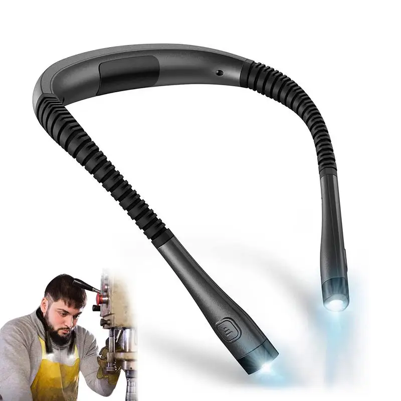 

Rechargeable LED Neck Reading Light Book Lights For Reading In Bed 3 Brightness Levels Flexible Soft Silicone Arms Comfortable