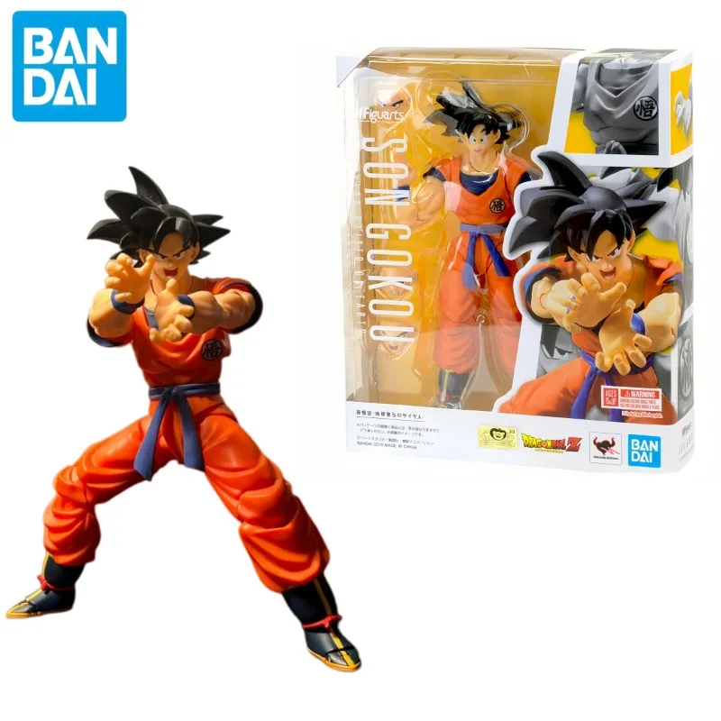 Фото Оригинальная коллекционная подвижная фигурка Bandai S.H.Figuarts Dragon Ball Z Сон Гоку Сайян, выросший на Земле, в коробке №1
