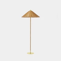 Nordic Floor Lamp Modern LED Rgb Corner Lamp Hand Woven Rattan Bamboo Stand Light Conical Lampshade Floor Lamps for Living Room