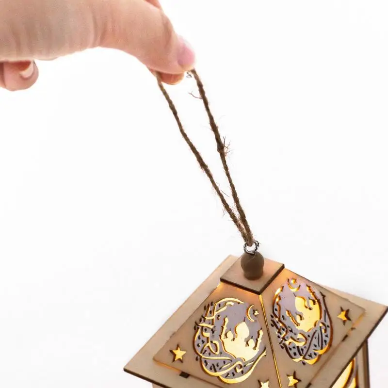 Деревянные полые фонари огни Исламская деревянная мечеть украшение для дома