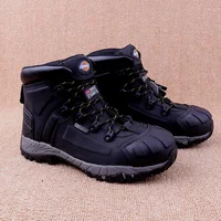 Men`s Genuine leather steel toe cap oil-proof hiking working boots Mens 200g 3M Thinsulate Insulate anti-smash trekking boots