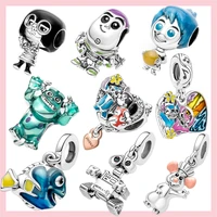 2022 new 925 sterling silver charms fish mouse robot beads fit original pandora bracelet necklace jewelry making
