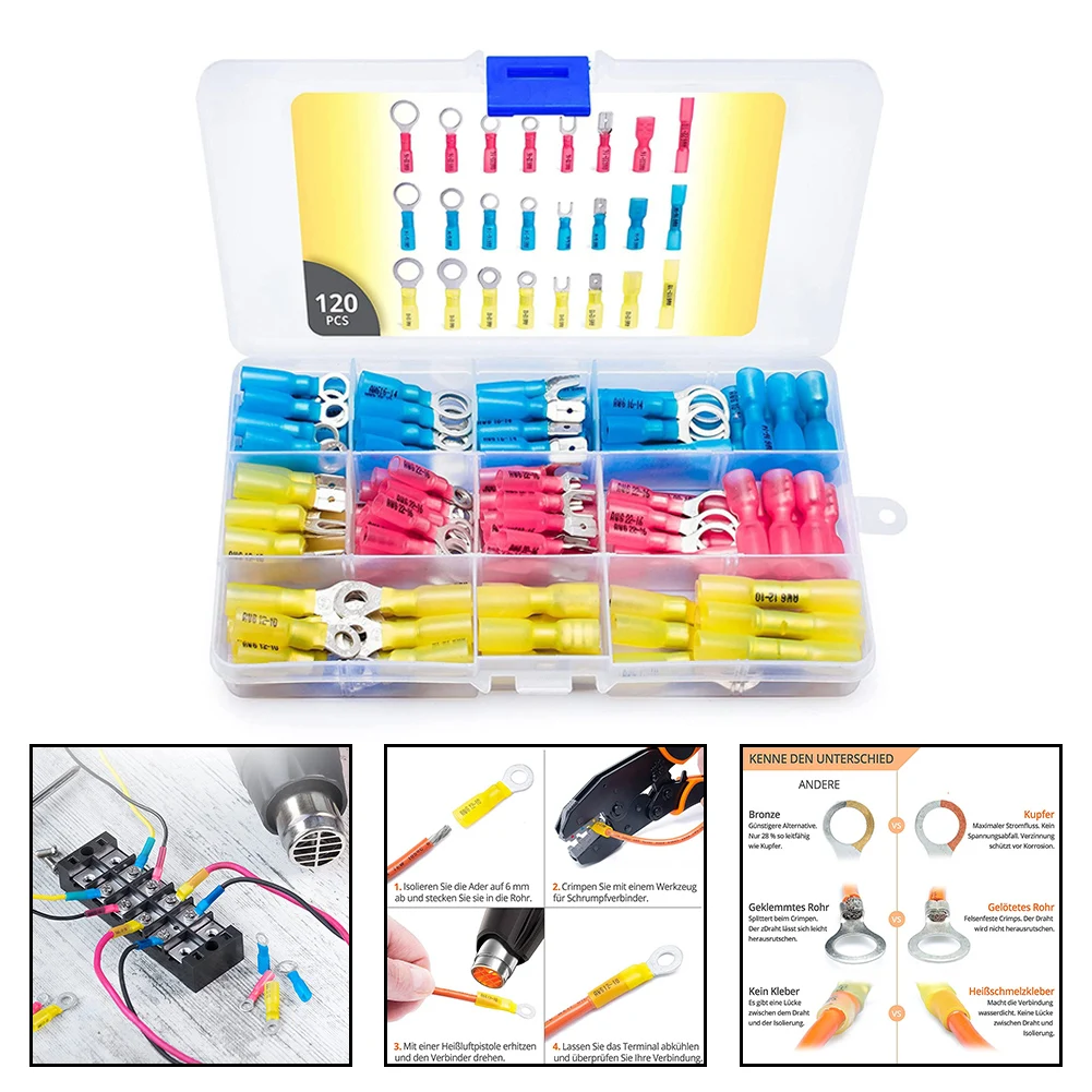 Термоусадочные соединители для проводов ассортимент обжимных соединителей