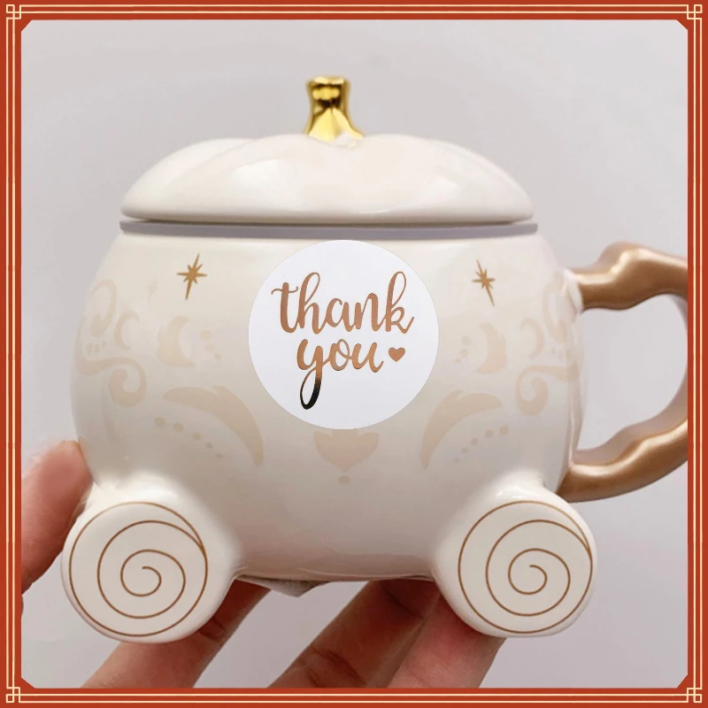

Rose Gold Foil Thank You Sticker For Small Business Gift Seal Labels Shipping Sticker for Decoration Envelope