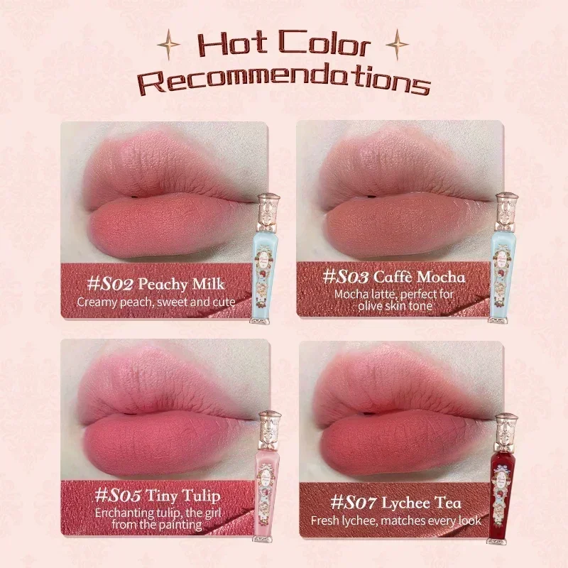 Flower Knows Strawberry Rococo Series Cloud Lip Cream Блеск для губ Длительный бархатный оттенок для губ Губная помада для женщин Косметика (art.: 3920cb05669eb) - 3920cb05669eb