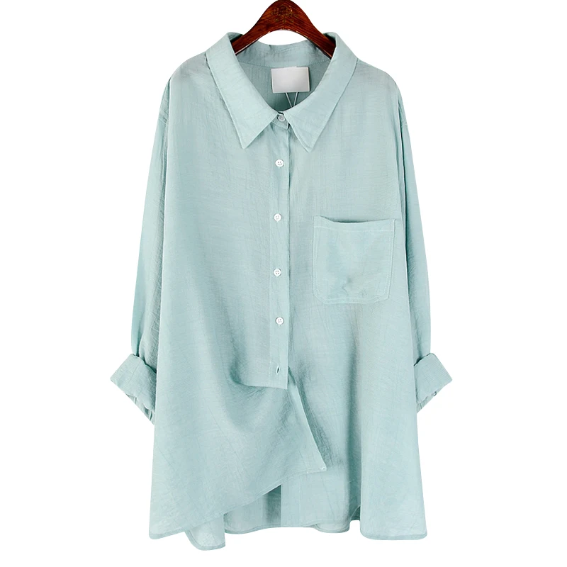 

SuperAen 2022 летний свободный оверсайз солнцезащитный кардиган с отложным воротником, однотонные женские топы