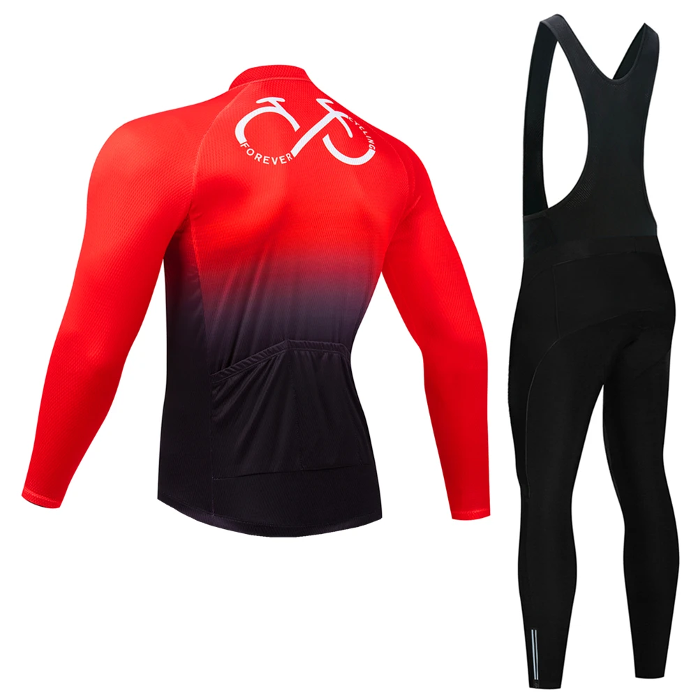 Мужской Зимний Велосипедный Комплект Теплая Флисовая Одежда Trikeatage С Длинными