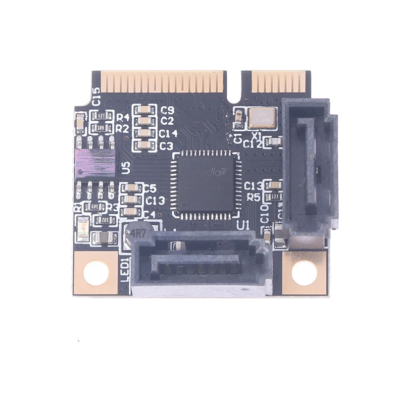 H1111Z плата расширения Mini PCI-E PCI Express на 2 порта SATA 3,0 конвертер SSD HDD SATA3 контроллер карта расширения SATA множитель