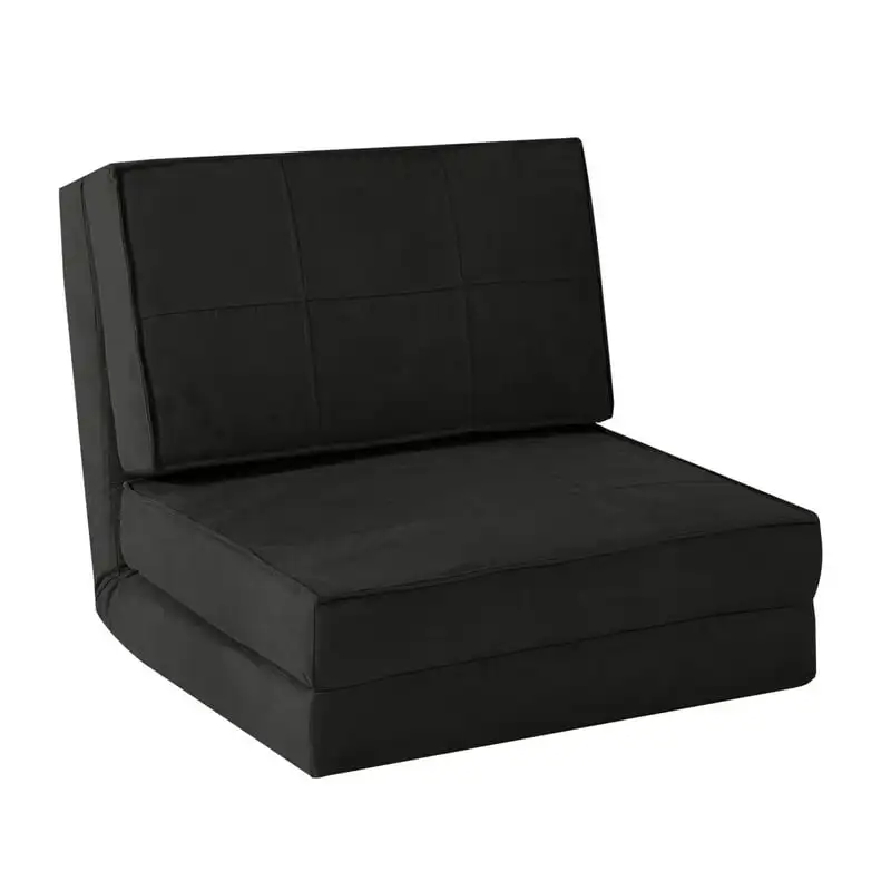 

Soft Suede 3 Position Convertible Flip Lounge Chair, Black