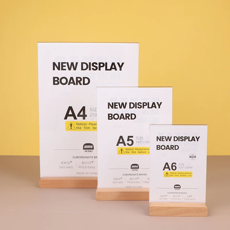 Акриловый L-образный Настольный Держатель Для Таблички С Именем Двусторонняя