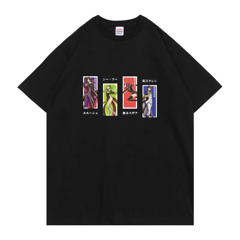

CODE GEASS Lelouch of The Rebellion Multicolor Anime Print Pattern Clothing Cotton Tshirt Tops Cool Vintage Loose Unisex T-shirt
