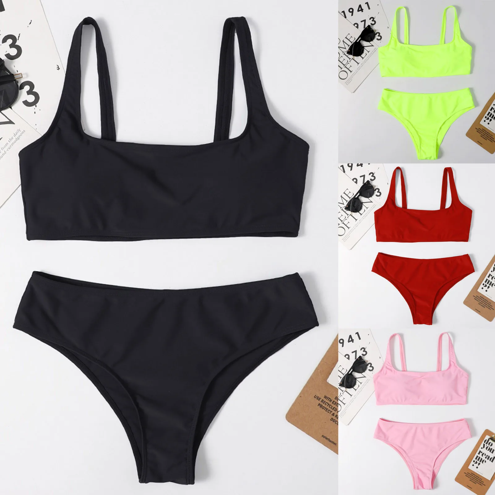 

Swimwear For Teenage Girls Aesthetic 2023 Women Push Up High Cut Hight Waist Halter Bikini Set Two Piece Swimsuit топик женский