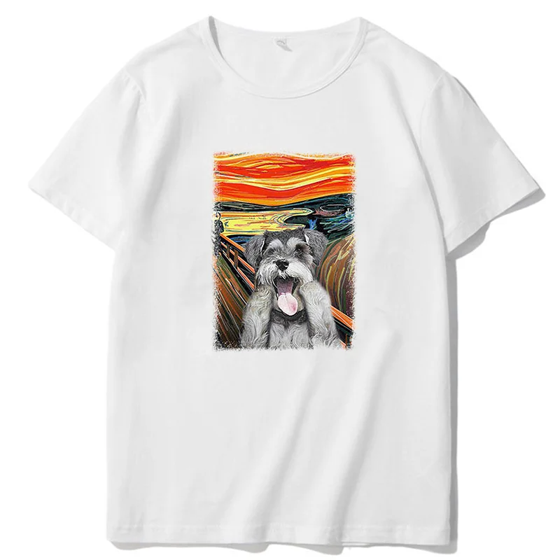 

Schnauzer Dog Fashion graphic t shirt for men O-neck T-shirt Casual Harajuku Summer Men's clothing
