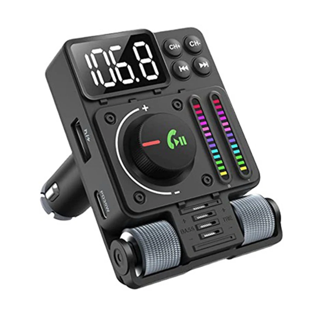 

2023 Bluetooth 5.3 Car Wireless FM Transmitter Radio Adapter PD30W QC3.0 Fast Charging Car MP3 U Disk Music Player Accessories