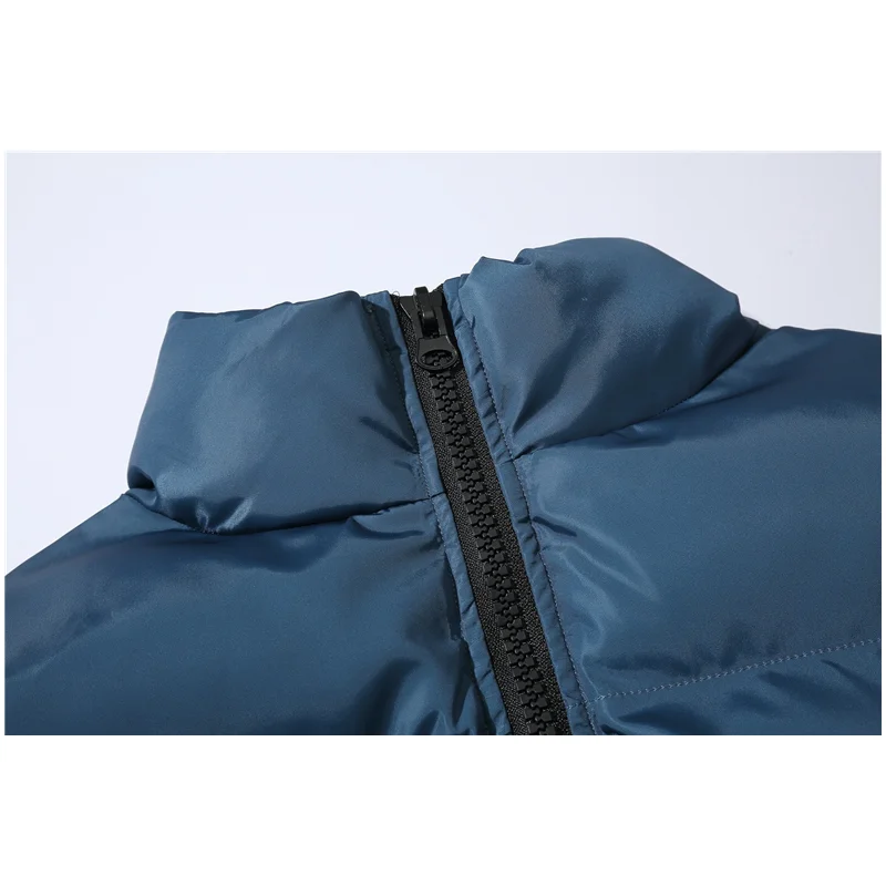 Men Clothing High Street Tie Dyeing Gradual Change Plush and Thicken Bread Jacket Loose Keep Warm Blue Down-filled Coat Female