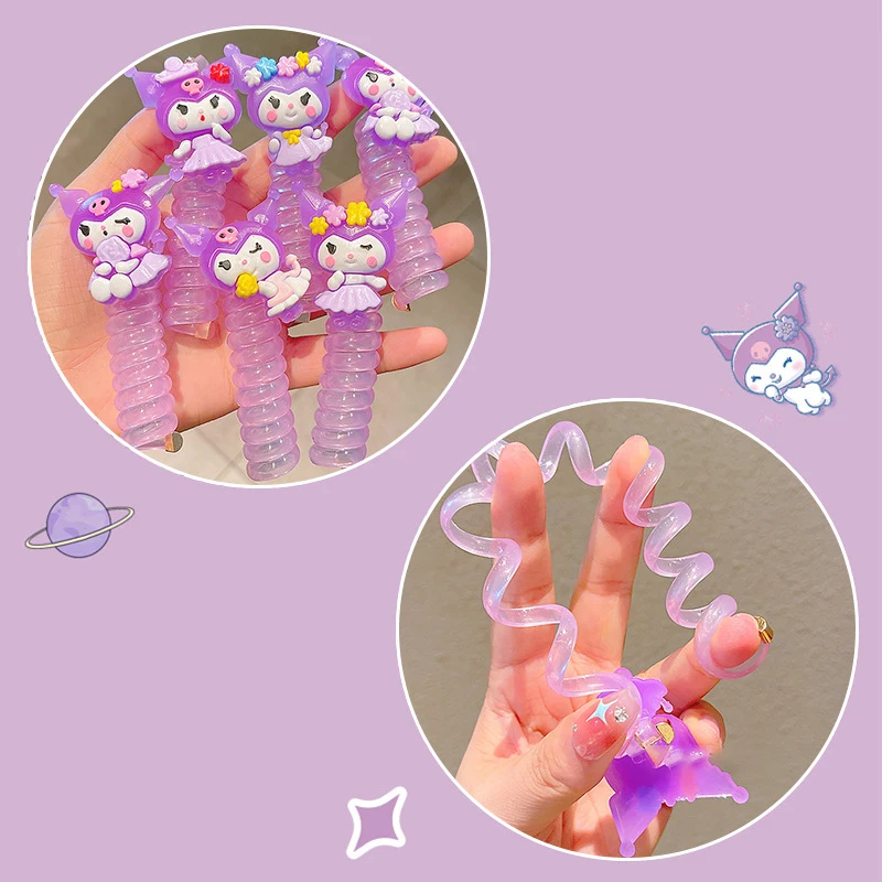 Sanrio мультфильм милый красочный телефонный провод веревка для волос детей модные