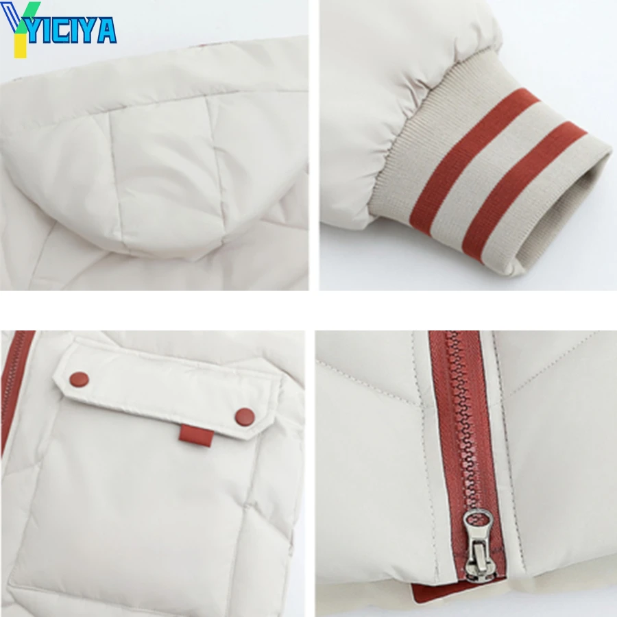 YICIYA Winter Parkas 2023 Woman Hooded Mid-length Cotton Padded Coat Women Loose Thicken Jackets Fluffy Overcoat Solid Outwear