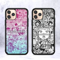 anime girl cartoon japan cute face phone case silicone pctpu case for iphone 11 12 13 pro max 8 7 6 plus x se xr hard fundas