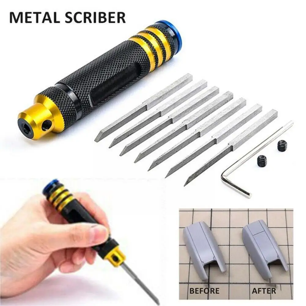 

Prime Model Scriber Resin Carved Scribe Line Hobby Cutting Tool Chisel With 7 Tools For RC Car Drone Repair J0F2