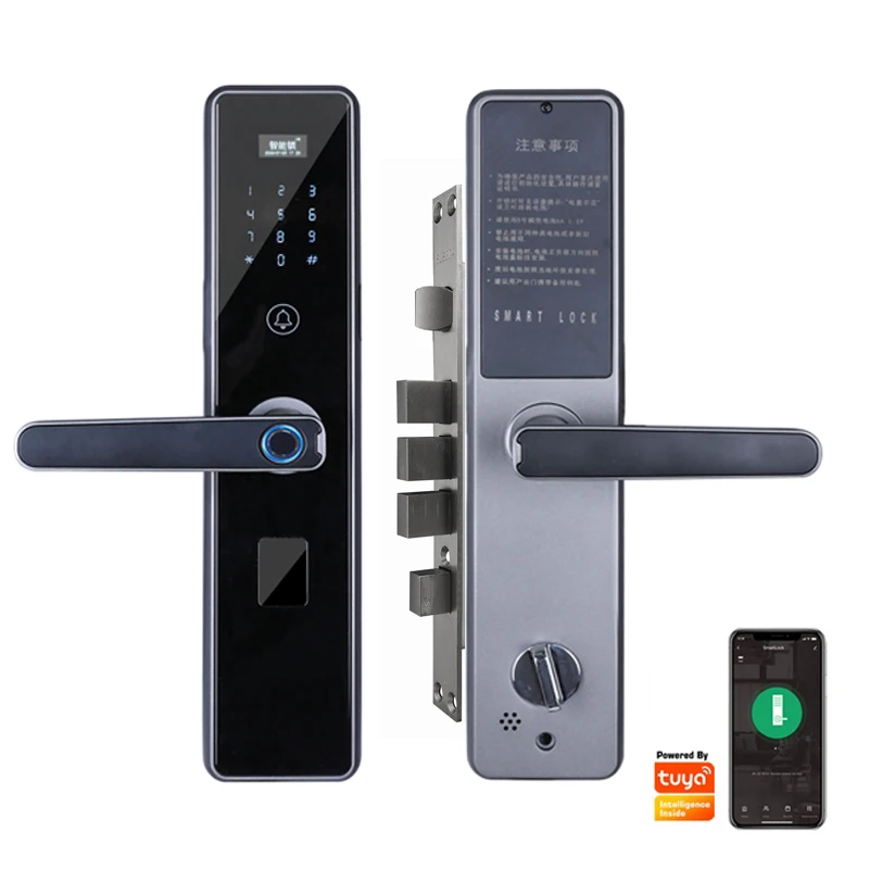 Anti-Theft Remote Home Electronics Digital Wifi Smart Fingerprint Door Lock with Tuya App