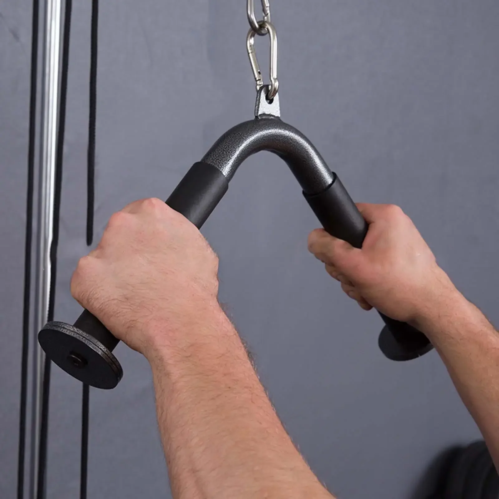 

Press Gym, Weight Attachment Workout, Shaped Tricep V Down Double Home, Lifting Handle Cable Pull Down Bar, for Handle Machine