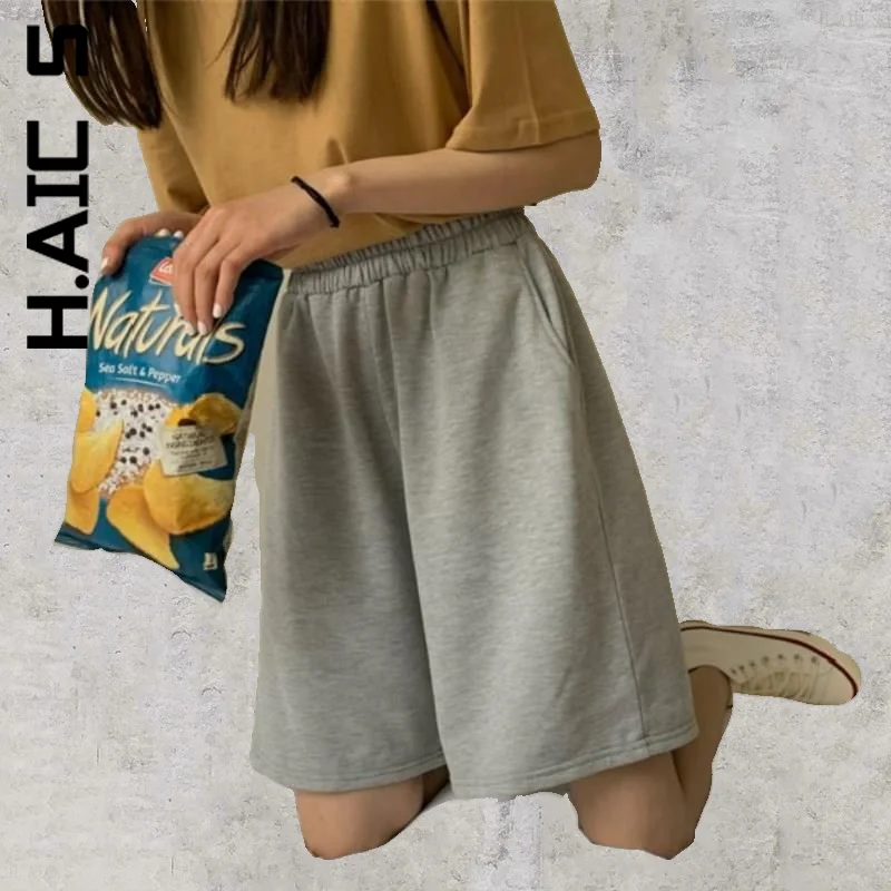 

H.Aic S Pants Shorts New Women Slim Vintage For Women Trendy Quality Pant Baggy Women's Pants Korean Chic Streetwear Female