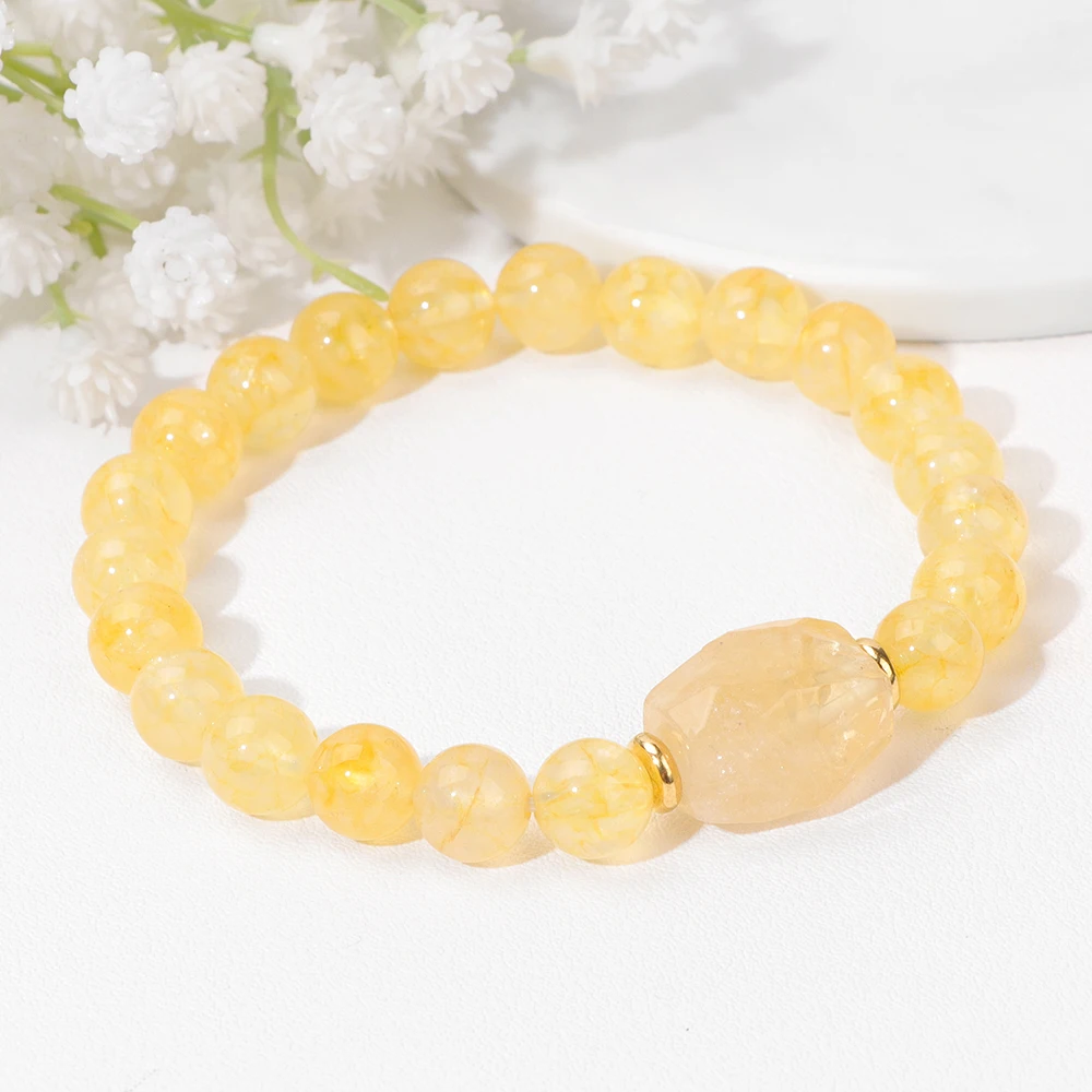 Женский браслет из розового кварца