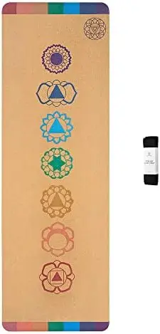 

Cork Yoga Mat - 100% Eco Friendly Cork & Rubber, Lightweight with Perfect Size (72\u201D x 24\u201D) and 4mm Thick, Non Slip