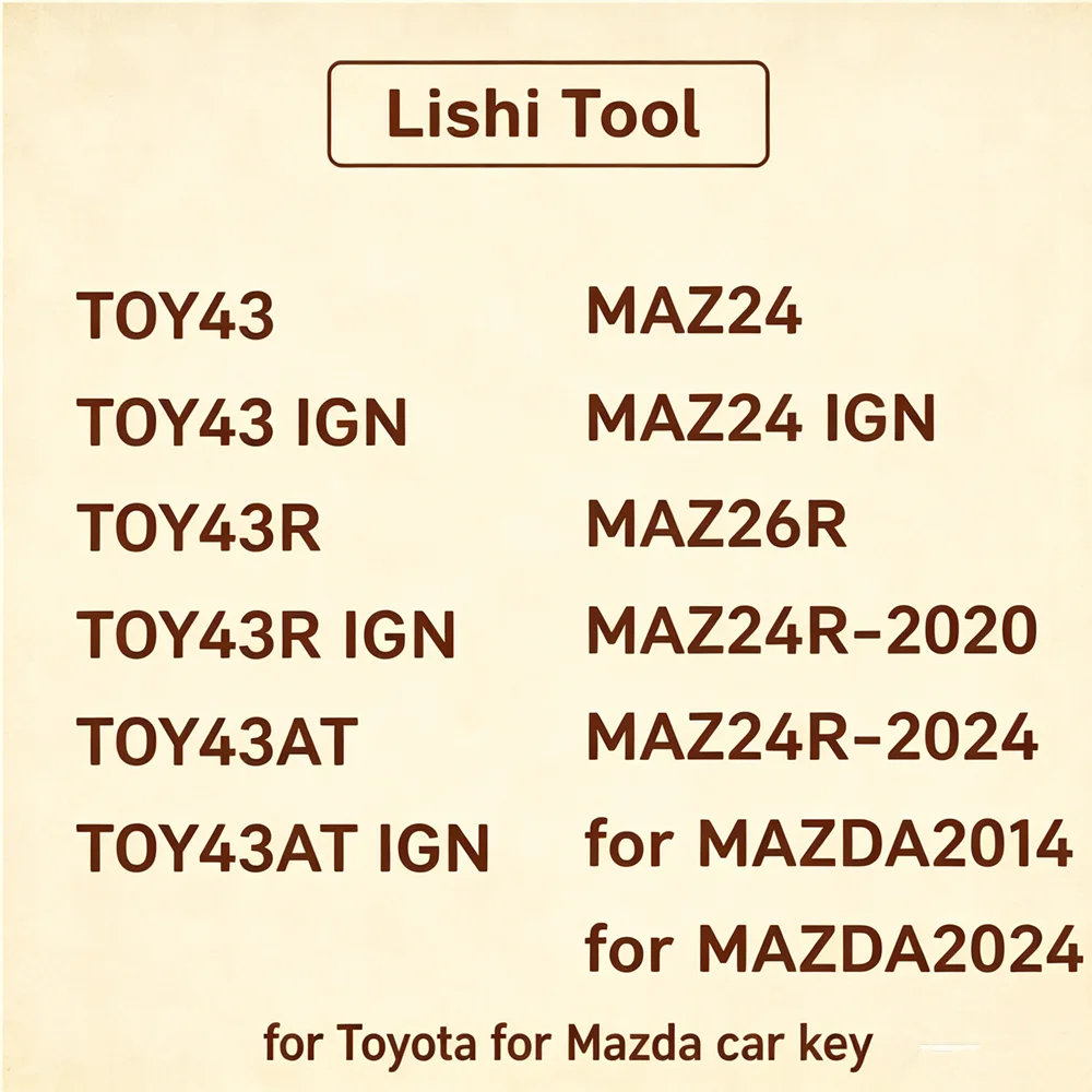 Фото Новый инструмент Lishi для MAZ24, MAZ26R, MAZ24R-2020, MAZ24R-2024, MAZDA2014, MAZDA2024-SM, TOY2025, TOY43, TOY43R, TOY43AT, а также для Toyota №3