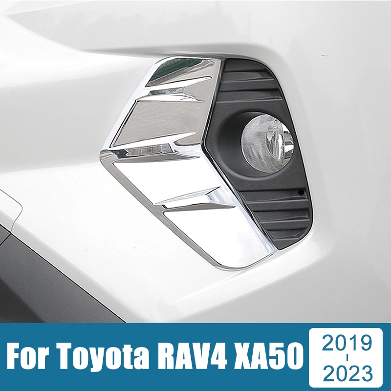 

For Toyota RAV4 RAV 4 XA50 Hybrid 2019-2021 2022 2023 ABS Car Front Foglight Eyebrow Eyelids Cover Trim Fog Light Lamp Stickers