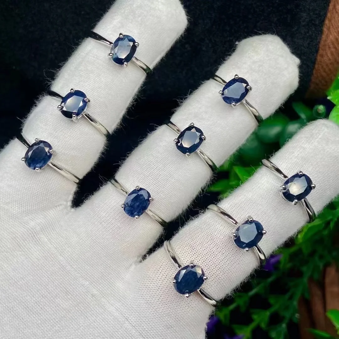 

Женское кольцо с сапфиром Shandong, элегантное кольцо из натурального камня, украшение для пальцев