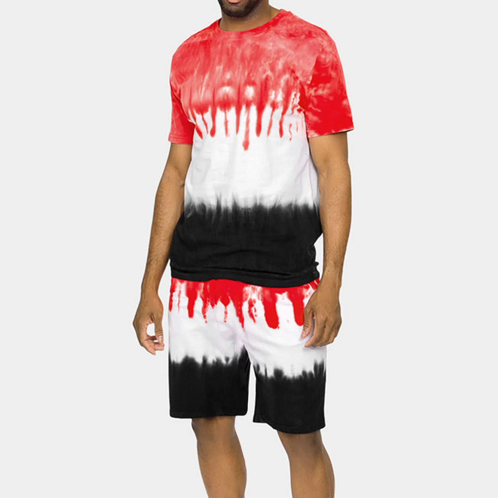 

Мужской костюм с коротким рукавом, Пляжная рубашка с принтом и брюки, ковбойский костюм из двух предметов, костюм для мужчин, лето