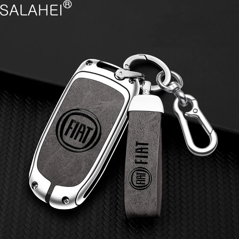 

Zinc Alloy Car Smart Remote Key Fob Case Cover Protector Shell Bag For Fiat Freemont 2018 500X 500 500L Keychain Accessories