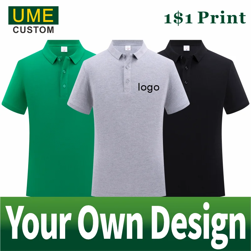 

Summer Leisure100%cotton Polo Shirts Embroidery Printing Logo Personalized Design Men And Women Lapel Solid Color Tops 2023 New