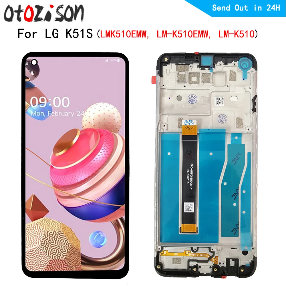 6 55-дюймовый IPS-экран для LG K51S LMK510EMW LM-K510EMW LM-K510 ЖК-дисплей с рамкой сенсорная панель