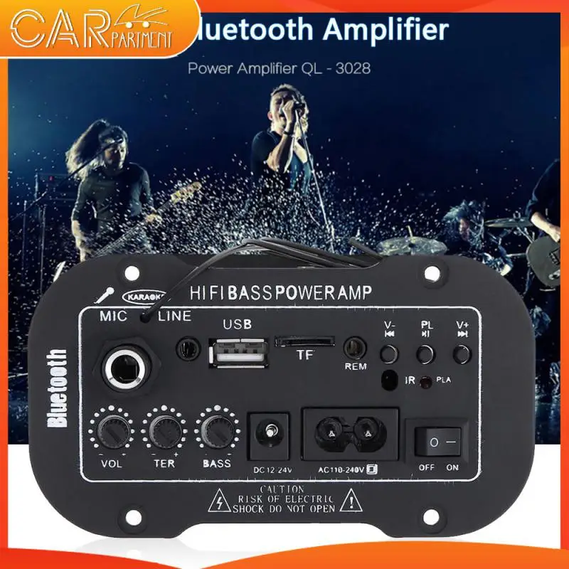 

Цифровой Bluetooth стереоусилитель переменного тока 220 В, 12 В, 24 В, плата сабвуфера, двойной микрофон, караоке, усилители, динамик