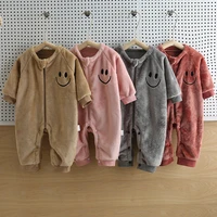 lzh 2022 new autumn winter baby clothes for newborn baby girls boys flannel warm long sleeved romper 1 3 years for kids jumpsuit
