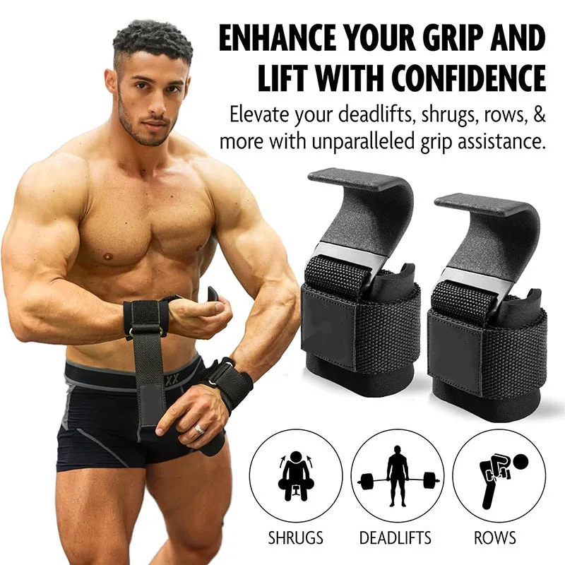 Крючки для тяжелой атлетики подъемные запястья тяжелые крючки упражнения