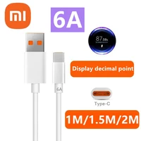 original xiaomi mi 12 pro charger cable 6a usb type c fast charge data sync line usb a to c mi 12 11 10 redmi note 9 8 10 11 pro