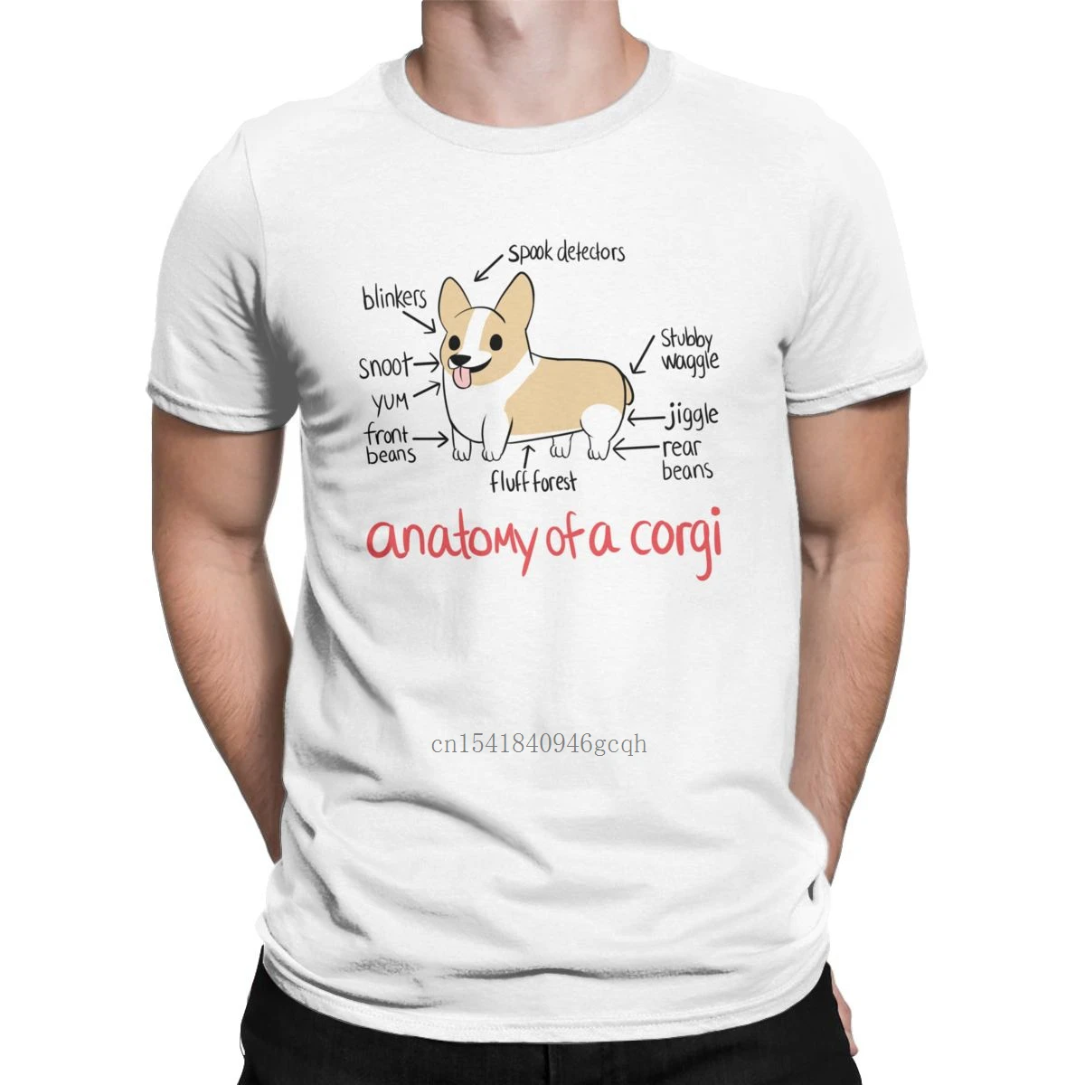 

Men's Anatomy Of A Corgi T Shirts Dog Animal 100% Cotton Tops Fashion Short Sleeve Crew Neck Tee Shirt Printed T-Shirts