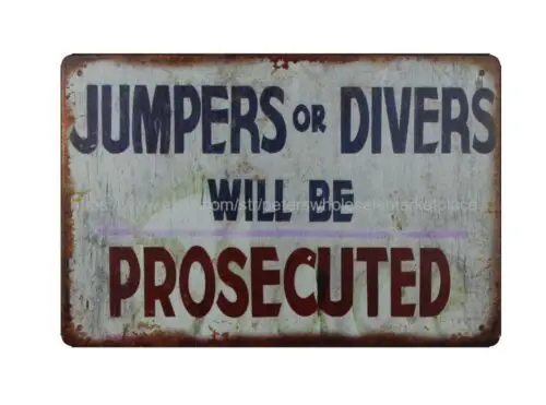 Металлический жестяной знак для домашнего декора Джемперы или Дайверы