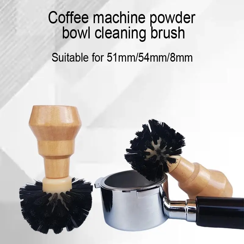 

Premium Coffee Machine with Powder Bowl, Cleaning Brush, and Solid Wood Handle - The Ultimate Brewing Experience