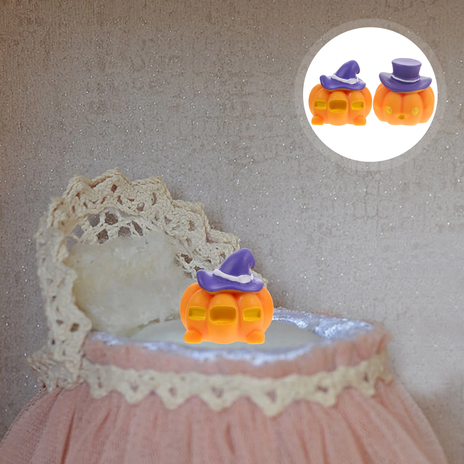 

12 Pcs Halloween Desktop Ornament Crafts Cartoon Bag Fillers Supply Resin Miniatures Micro Scene Decor