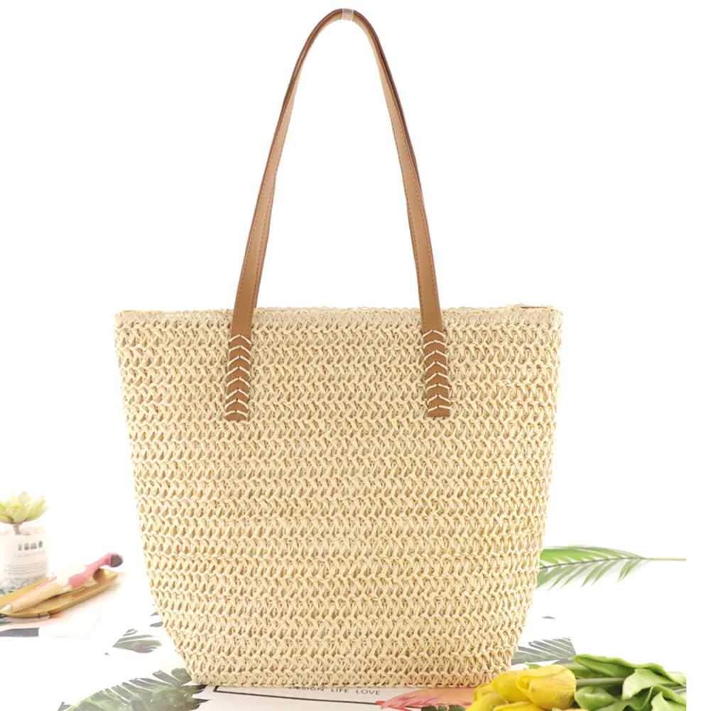 

Винтажная плетеная женская сумка через плечо, модная летняя Соломенная пляжная сумочка, сумка-мессенджер для покупок на ремне, кошельки для женщин