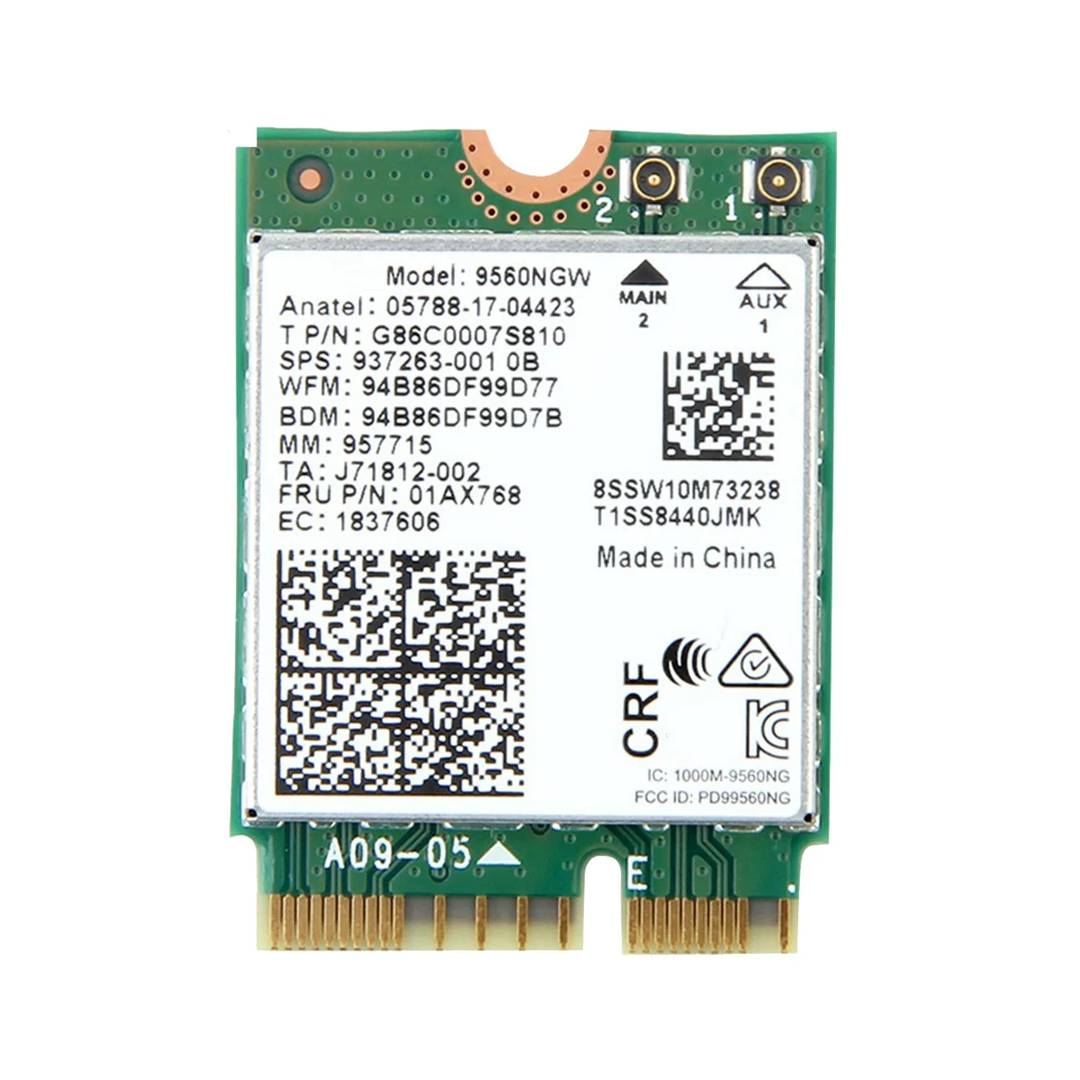 

Wi-Fi-карта 9560NGW, 9560 Мбит/с, AC 2,4, два диапазона, 5,0 ГГц, Bluetooth, 802.11Ac M.2 CNVI 9560NGW, беспроводной адаптер
