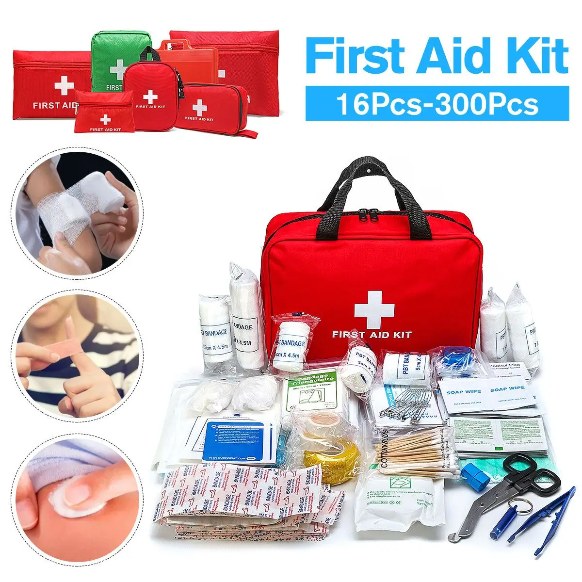 

Portable Medium Empty Household Multi-Layer First Aid Kit Pouch Outdoor Car Bag First Aid Bag 16/39/46/51/79/121/180/300PCS